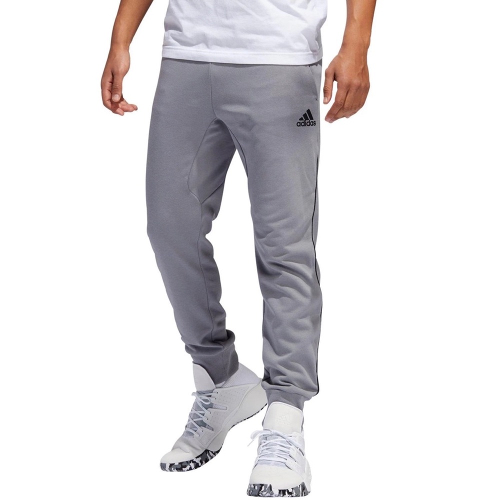 Adidas Men's Sport French Terry Pants Gray, DX6786, Size Small, New With Tags